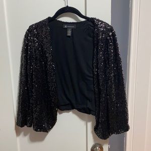 Evening sequin black jacket